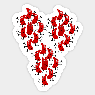 Red ants in the shape of a heart Sticker